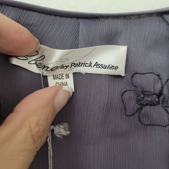 Ebene by Patrick Assuline Shirt Womens S Tossia Silk Embroidered Beaded Blouse - Picture 6 of 15